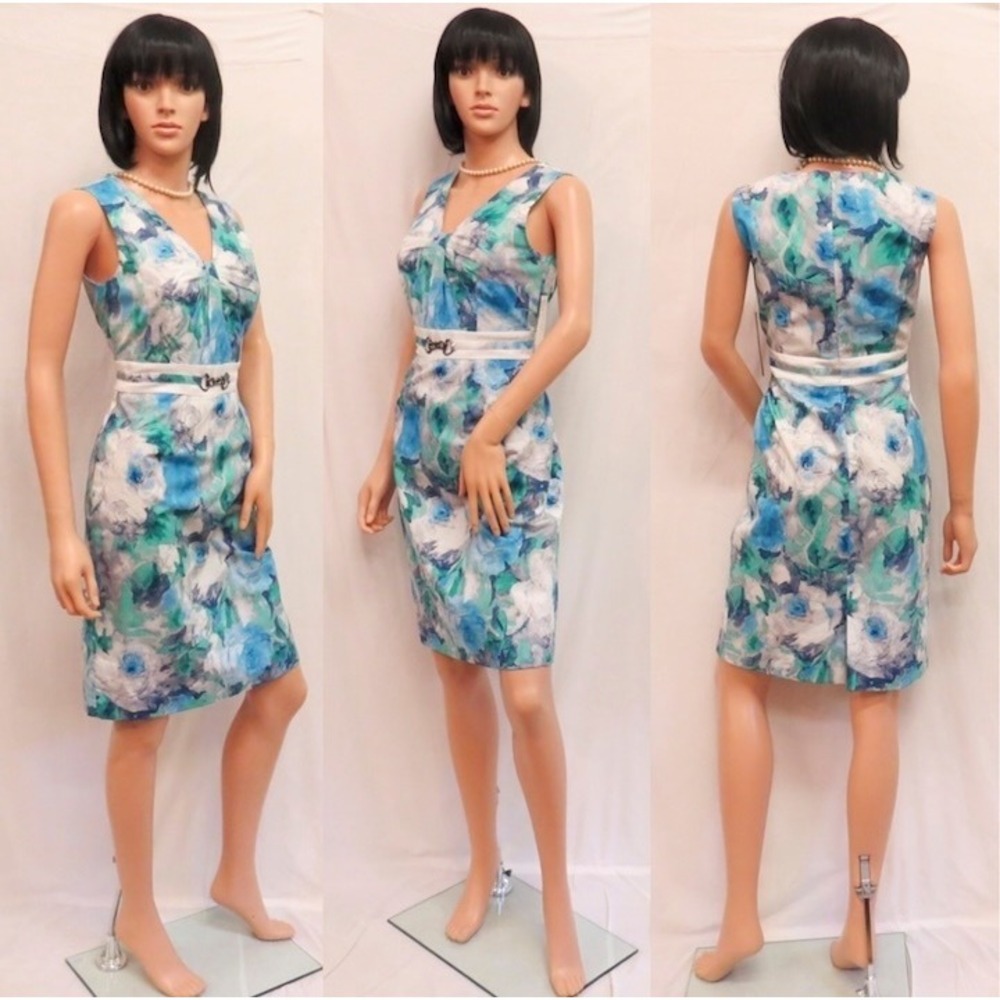 ALEX MARIE Blue & White Seaway White Isle Aruba "Leah" Summer Dress 10 NEW